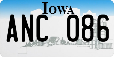 IA license plate ANC086