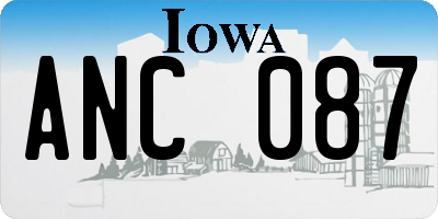 IA license plate ANC087