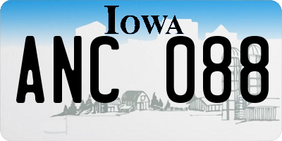 IA license plate ANC088