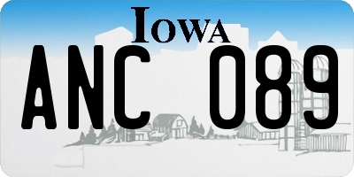 IA license plate ANC089