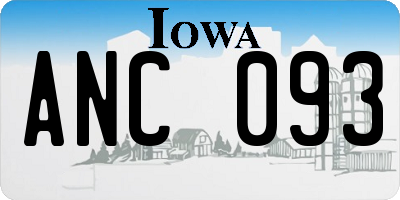 IA license plate ANC093