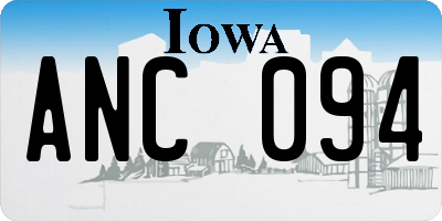 IA license plate ANC094