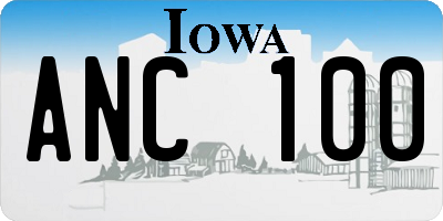 IA license plate ANC100