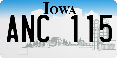 IA license plate ANC115