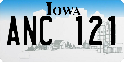 IA license plate ANC121