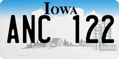 IA license plate ANC122