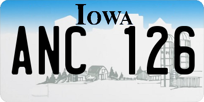 IA license plate ANC126