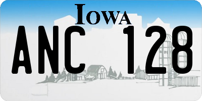 IA license plate ANC128