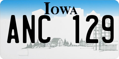 IA license plate ANC129