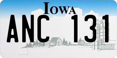 IA license plate ANC131