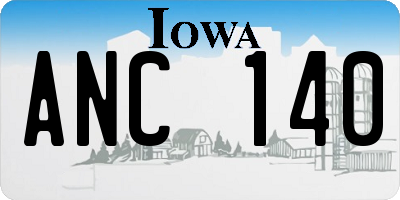 IA license plate ANC140