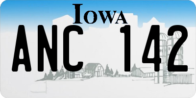 IA license plate ANC142