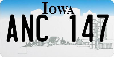 IA license plate ANC147