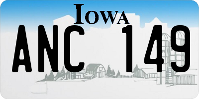 IA license plate ANC149