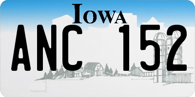 IA license plate ANC152