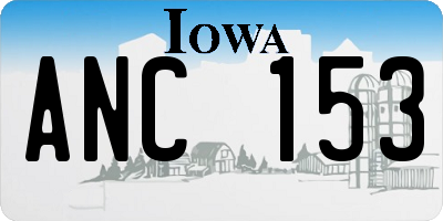 IA license plate ANC153