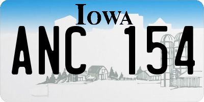 IA license plate ANC154