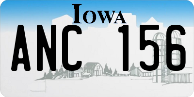 IA license plate ANC156