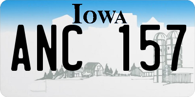 IA license plate ANC157