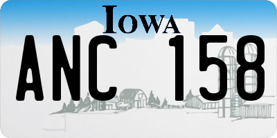 IA license plate ANC158