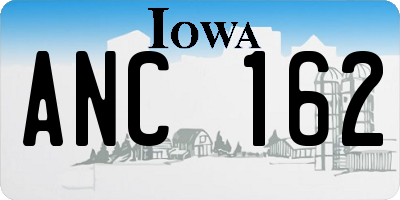 IA license plate ANC162