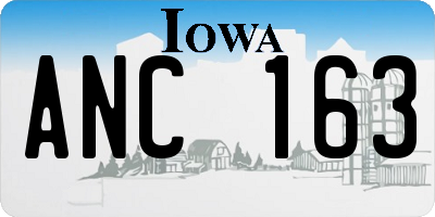 IA license plate ANC163