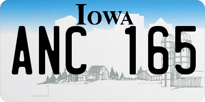 IA license plate ANC165