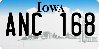 IA license plate ANC168
