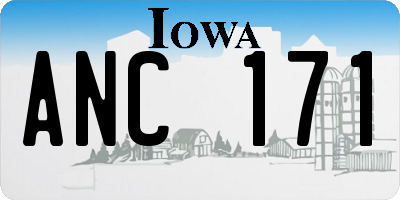 IA license plate ANC171