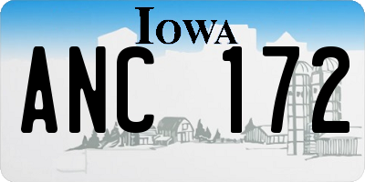 IA license plate ANC172