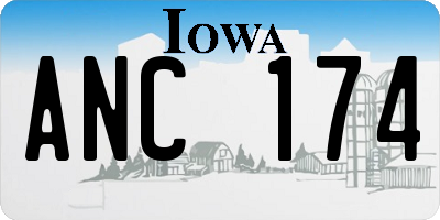 IA license plate ANC174