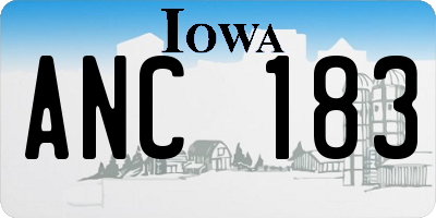 IA license plate ANC183