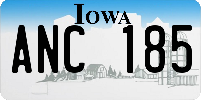 IA license plate ANC185