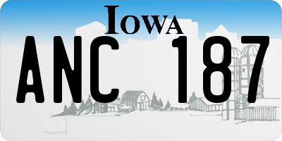 IA license plate ANC187