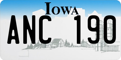 IA license plate ANC190