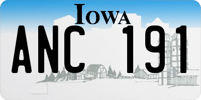 IA license plate ANC191