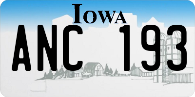 IA license plate ANC193