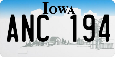 IA license plate ANC194