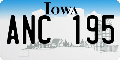 IA license plate ANC195