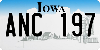 IA license plate ANC197