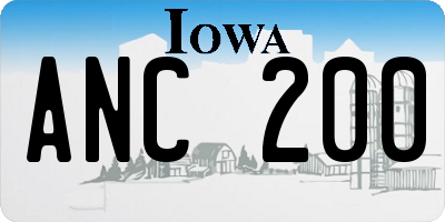 IA license plate ANC200