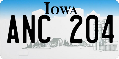 IA license plate ANC204
