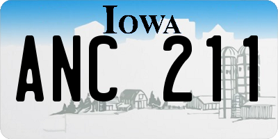 IA license plate ANC211
