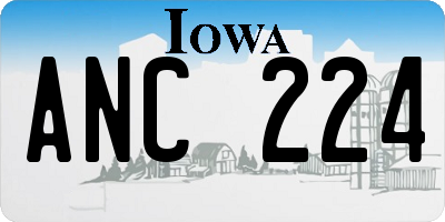 IA license plate ANC224