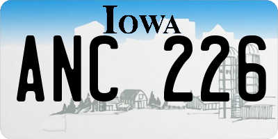 IA license plate ANC226