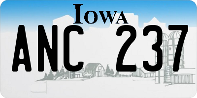 IA license plate ANC237