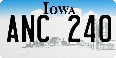 IA license plate ANC240