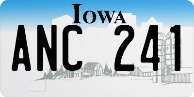 IA license plate ANC241