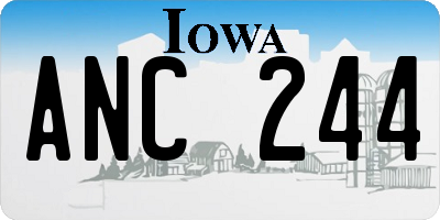 IA license plate ANC244