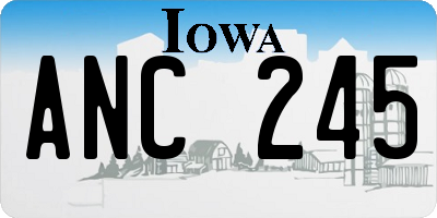 IA license plate ANC245